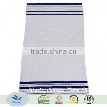 100 percent Mayfair Blue and White Striped Bath Towel HR bath towel