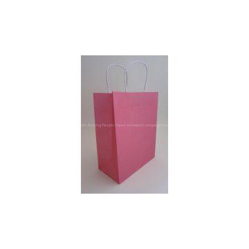 medium colored kraft paper bag-pink