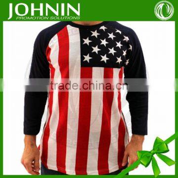 2015 fashion china made couple design high Quality bulk blank custom american flag T-shirt