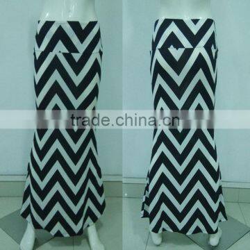Hot Selling Zig Zag Chevron Maxi Long Skirt photo-2