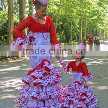 Stylish Ruffle mother and child matching outfit mother and me fancy maxi dress matching flamenco dresses