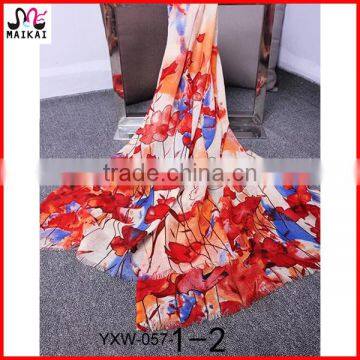 Wholesale New Fashion Floral Print Wool Kuwait Scarf photo-2