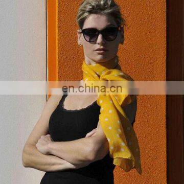 2016 Korea Style Fashion Accessory Dot Print Multifunctional Summer Sunscreen Chiffon Silk Scarf