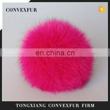 Hot pink real fox fur pompom fashion fur plush pompon accessory