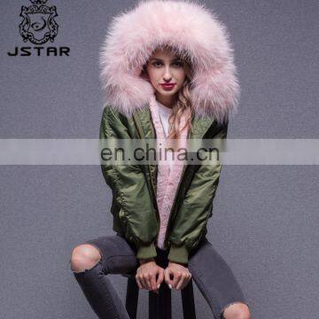 Good Price Goose Down Bomber Jacket Wholesale Real Fur Hooded Winter Coat