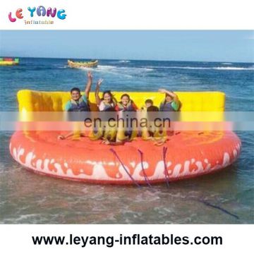 New design U shape inflatable float water banana boat for 4-6 people