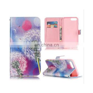 Dandelion wallet stand pu leather phone case for iphone 7 pro