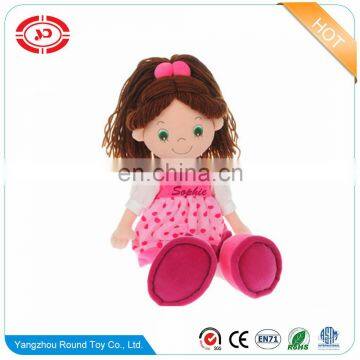 Cute girl rag doll plush soft stuffed toy gift for children