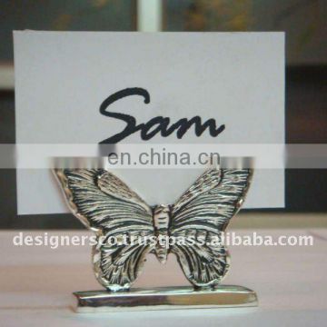 Silver Butterfly Wedding Favor Place Card Holder