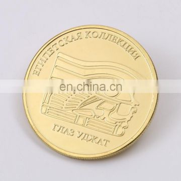 Factory metal embossed customized logo souvenir gold coin