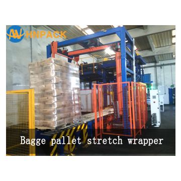 In-line Automatic Rotary Arm Pallet Stretch Ring Wrapping Machine For Bags