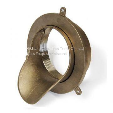 Nickel Bronze Downspout Nozzle With 8 Inch No-Hub Inlet for Roof Drainage