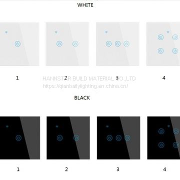 Smart WIFI Touch Wall Switch Eruope /UK Standard/1-4 ways