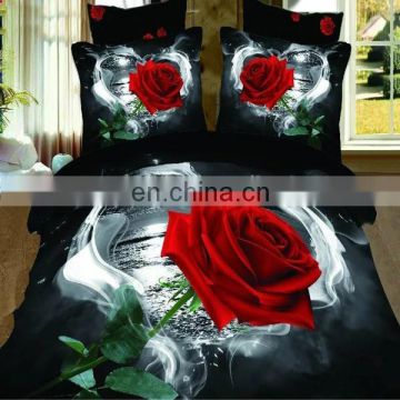 Latest Design Soft Reactive Printed 3D Red Rose Cotton Comforter Set , Quilt Cover Set , Bedding Set