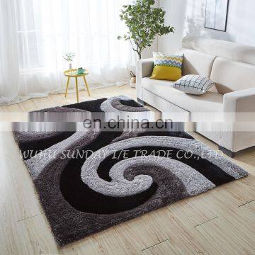 High quality fashionable polyester 3D shaggy rug new design