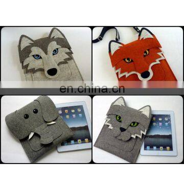 Gray Felt Laptop Briefcase Bag Office Felt Laptop Messenger Bag photo-3