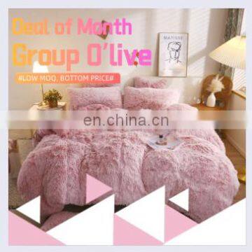 Custom Bed Cover Shaggy Fur Duvet Cover Luxury Ultra Soft Velvet Bedding Set photo-3