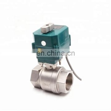 2 way electric solenoid ball valve with manual override 3/4" stainless steel ADC9-24V CR04 with two wires