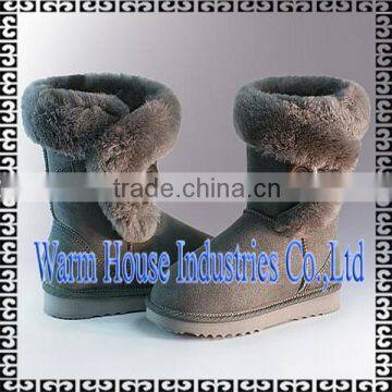 2016 New fashion 100% Pure sheep skin winter snow boots for women