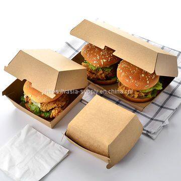 Eco friendly clamshell takeaway boxes disposable food containers kraft storage containers