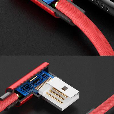 USB Cable Double Elbow Charging Data Cable 2.4A Suitable for Samsung Huawei Xiaomi With LED Indicator photo-4