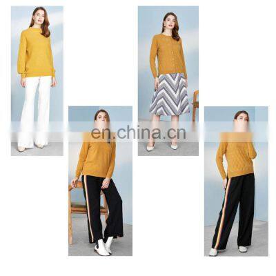 Ladies Round Neck Cashmere Pullover Knitted Sweater photo-2