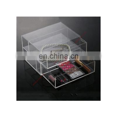 Cosmetic display wholesale acrylic organizer makeup with drawer