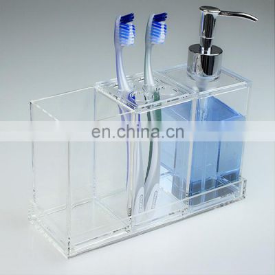 3 Small Cases Toothbrush Body Wash Storage Acrylic Bathroom Sets