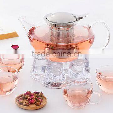 manual tea pot whole sale tea cups heat resistant glass pot