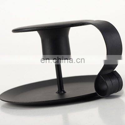 Оптовая металлическая подставка для свечей черного цвета из железа, французская тарелка для свечей, круглая подставка для свечей для украшения вечеринок и интерьера дома photo-4