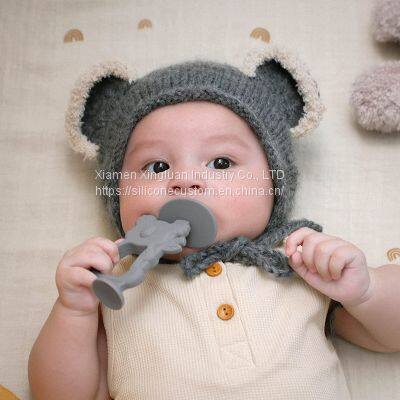 Baby Toothbrush Teether BPA Free Silicone Suction Teething Toys for Babies photo-2