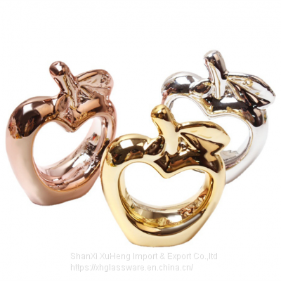 Wholesale New Apple Shape Napkin Rings For Christmas Table Accessories With Gold Color photo-4