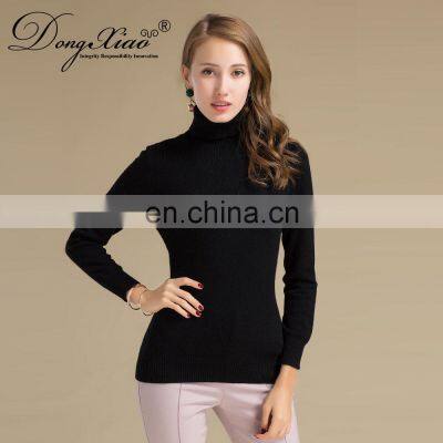 Basic Design Solid Pattern Cashmere Turtleneck Sweater for Women Winter Office Lady Style OEM Service for Adults photo-3