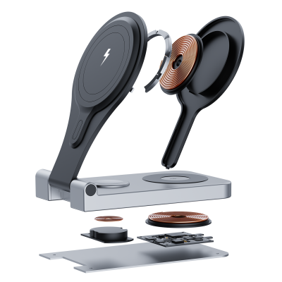 Portable Folding 15W Fast Charging 3In1 Wireless Charger Stand Dock 3 In 1 Wireless Phone Charger For IPhone and Iwatch photo-4