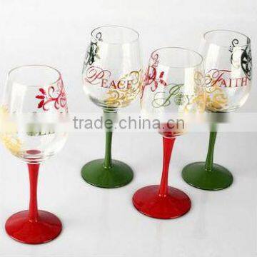 CE/EU/FDA/SGS/LFGB HIGH QUALITY HAND PAINTING WINE GLASS