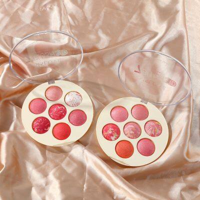OEM/ODM Make up Blusher Powder Cheeks 7 Color Palette Facial Cosmetics Blusher Face Red Powder photo-4
