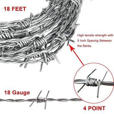 Galvanized Steel Farm Wire Stainless Steel Barbed Wire Rolled Fencing for Prisons photo-2
