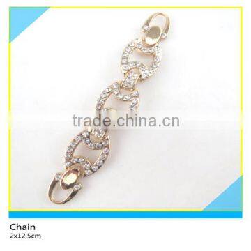 Diamond Rhienstone Belt Chain Clear Crystal Rhienstone Chian Gold Metal Chian 2x12.5cm