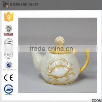 unique white ocean porcelain tea pot set