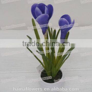 2014 spring Potted crocus artificial fake flower for home or office decorating