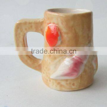 Unique Adorable Sandy Beach Shots Glass Cup with Embossing Shell