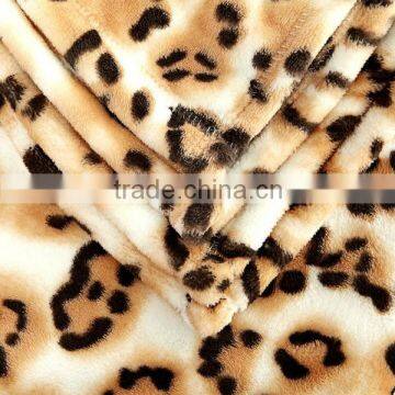 100% Polyester leopardo Printing Soft Franela/Flannel Fabric