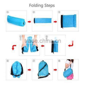 New Fashion Multicolor Outdoor Nylon Beach Lounger Inflatable Sofa Air Filled Balloon Furniture With Carry Bag Lazy Sleeping Bed photo-6