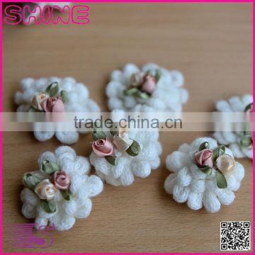 4.5*5.5cm handmade DIY accessory pastoralism lovely white cotton flowers patch