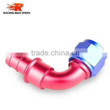 Aluminum Oil Cooler Hose Fitting 90 Degree Push on Hose End Push on Fitting Blue and Red 10-090-10 photo-4