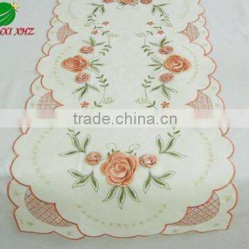 100% polyester table runner with handmade flower embroidery houseware household textile