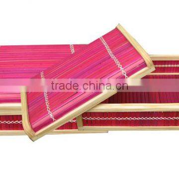 rectangular bamboo box with lid and wooden frame