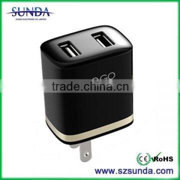 5V 2.1A/2.4A dual usb wall charger for iphone