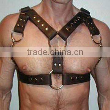 leather harness/black Leather Body Harness /MENS LEATHER CHEST HARNESS