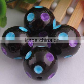 Halloween rainboow polka dot with balck solid acrylic chunky necklaces beads for jewelry making!!